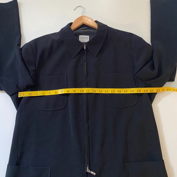 Armani Collezioni Y2K Vintage Jacket 2-Way Zipper Blouson Black Size 42R - Picture 16 of 16